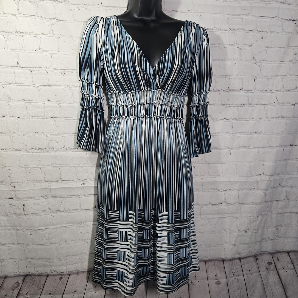 Sophie Max Y2k Shirred Bell Sleeve Babydoll Renaissance Fairy Dress Sz Xs‎